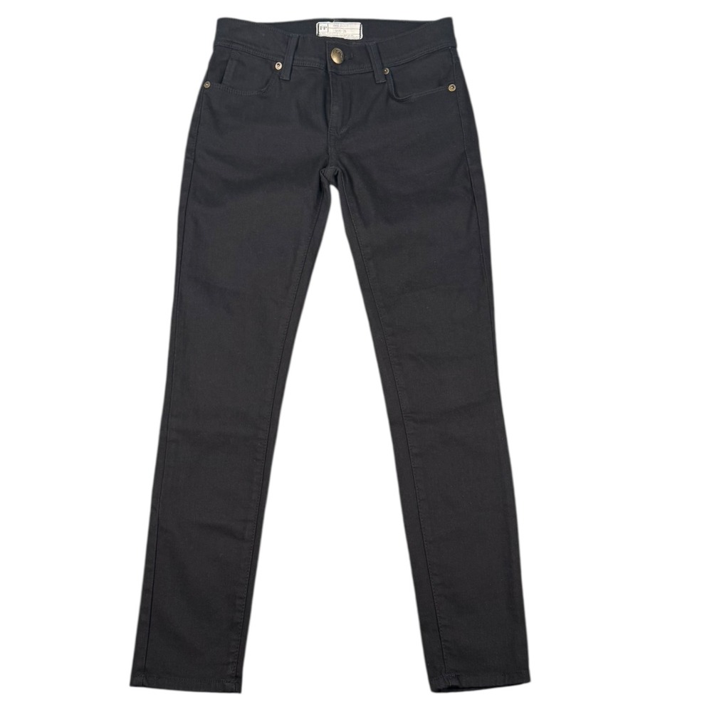 Free People Women Black Low Rise Skinny Jeans Stretch Lyocell Blend Size 25‎ 696